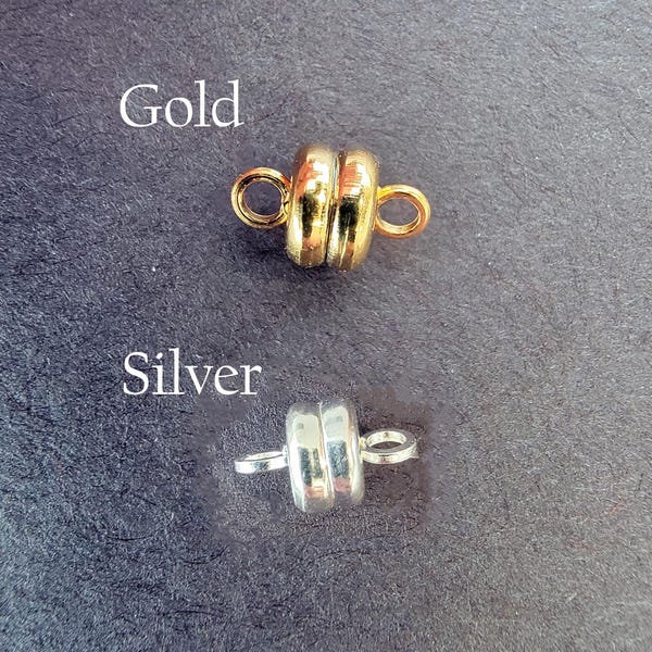 Clasp - Rounded Magnetic Clasp 6mm – Gold or Silver Plated, 5 Pcs