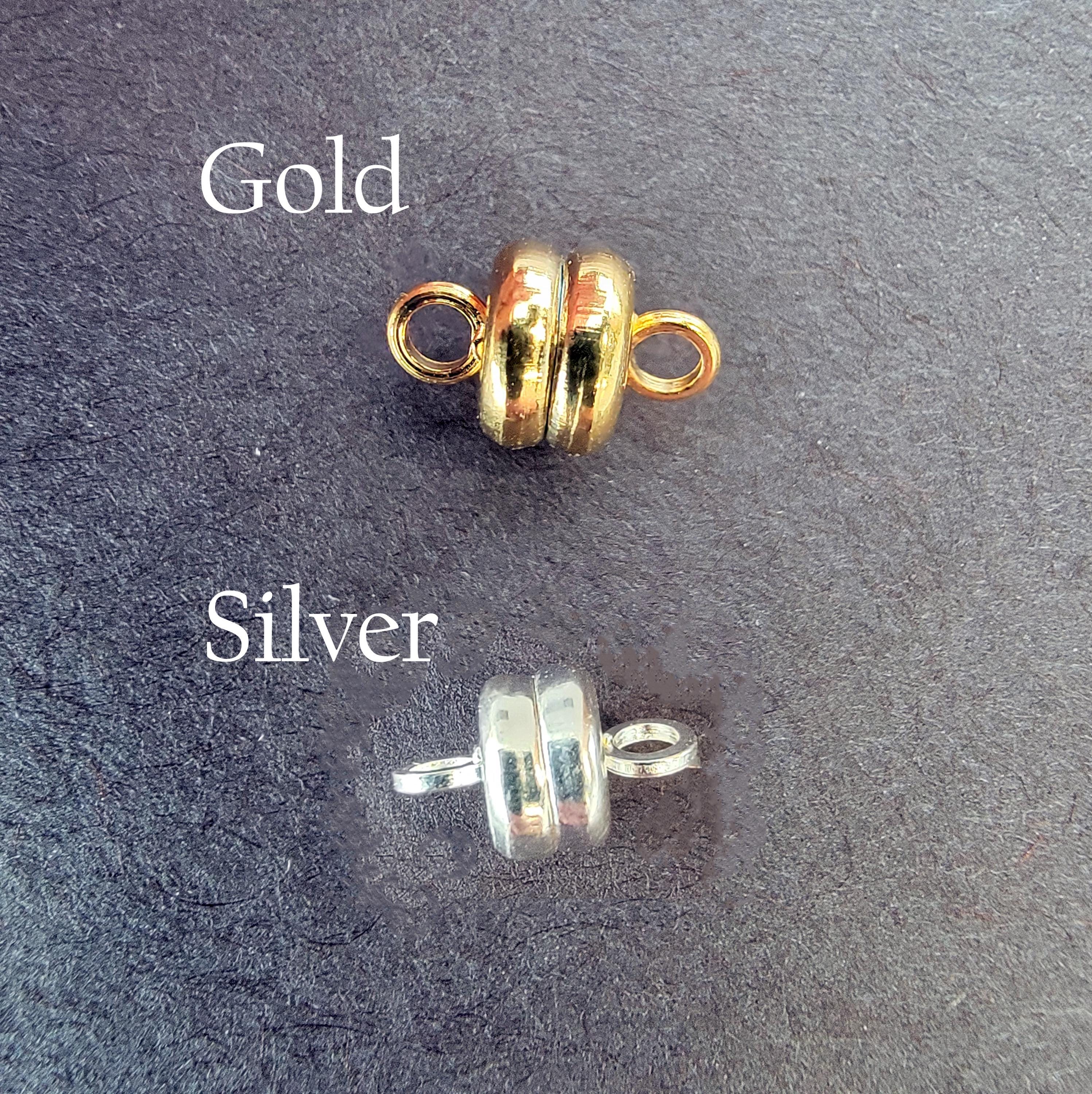 Clasp - Rounded Magnetic Jewelry Clasp 6mm - 5 Pcs in Gold or Silver Plate - Bracelet clasp Necklace clasp