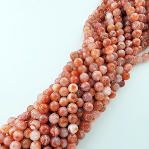 nanhong agate south red agate china natural beads stone 6mm 8mm 10mm transparent wholesale DIY bulk loose beautiful gemstone semiprecious real untreated