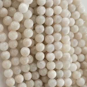 Moonstone Beads Opaque White Gemstone Natural Smooth Round Crystal Beads Natural Stone 6mm 8mm