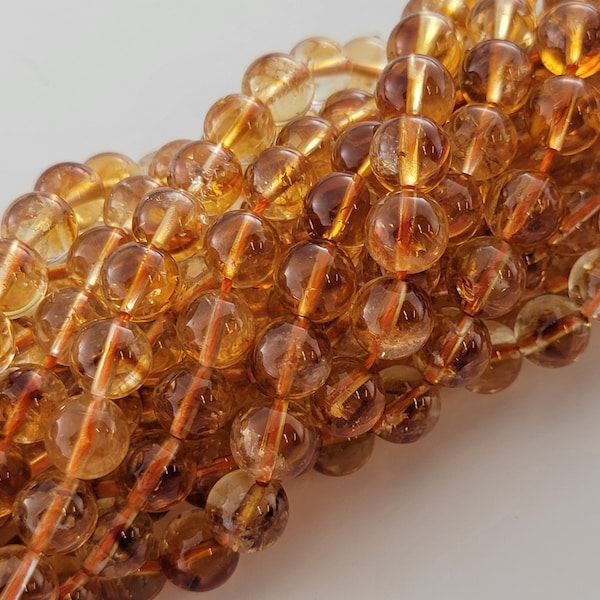 Citrine Top Quality Natural Smooth Round Beads Natural Stone 6mm 8mm 10mm