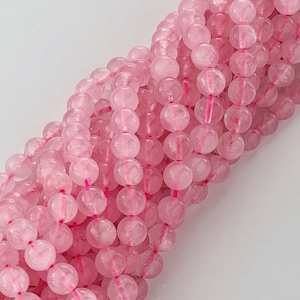 Rose Quartz Beads Pink Gemstone Natural Crystal Smooth Round Beads Natural Stone 4mm 6mm 8mm 10mm 12mm