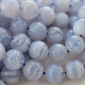Blue Lace Agate Beads 6mm, 8mm Gorgeous Genuine Blue Crystal Gemstone Natural Smooth Round Beads Natural Stone 6mm 8mm