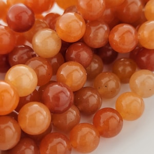 Red Aventurine Beads Orange Red Gemstone 6mm 8mm 10mm Natural Smooth Crystal Round Beads Natural Stone