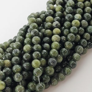 China Jade Beads Natural Smooth Round Crystal Gemstone Beads 6mm 8mm 10mm Chinese Jade Beads