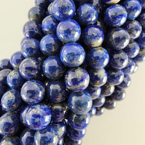 Lapis Lazuli Natural Stone Beads | Genuine Smooth Round Gemstone (4mm 6mm 8mm 10mm) Unwaxed
