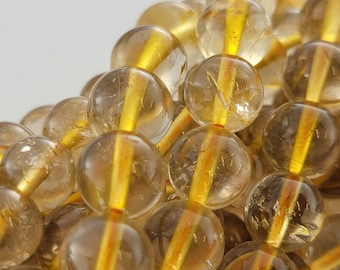 Golden Healer Quartz Beads: Natural Smooth Round Gemstone (6mm 8mm 10mm)