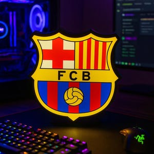FC Barcelona 3D-Printed LED Lamp – Custom Barça Night Light, Football Fan Gift, USB-Powered Home Decor