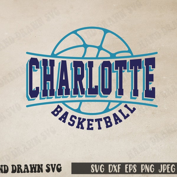 Charlotte Basketball Svg, Charlotte Basketball Png, Basketball Cricut file, Silhouette Dxf, Sublimation Png, Eps, Jpeg, Instant Download.