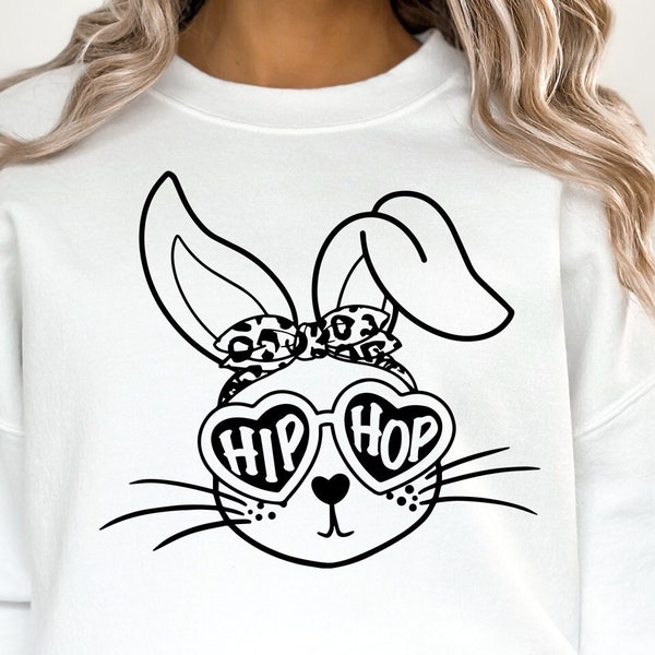 Hip Hop SVG Easter Bunny Sunglasses, Bunny With Glasses Svg, Easter Design, Girl Easter Svg, Easter Svg, Easter, Cute Easter Svg, Jesus svg