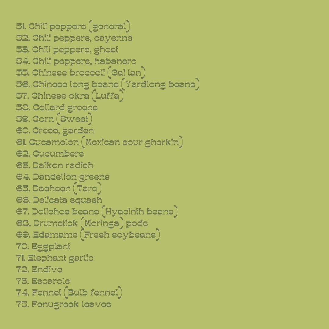 Vegetable visual data 2
