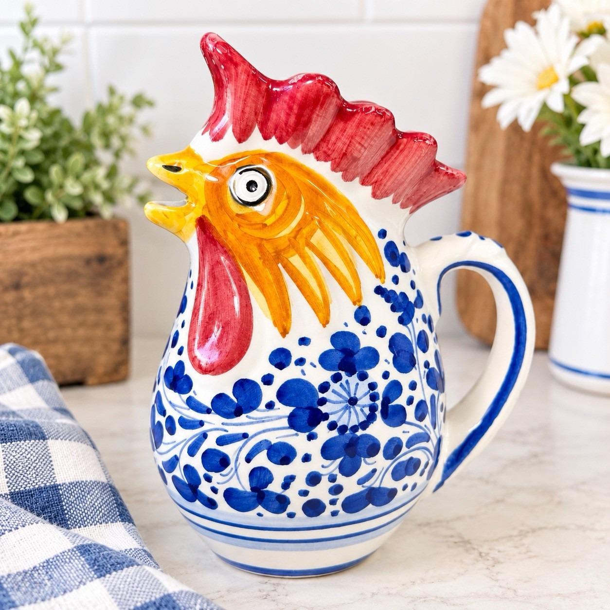 Vintage Chicken Pitcher - Etsy
