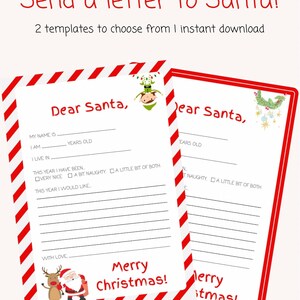 Plantilla de carta de Papá Noel - imprimible