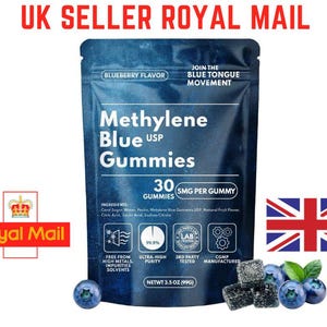 Methylene Blue Gummies 1% PHARMA QUALITY 5mg 30 Pack Royal Mail UK Seller Gummy