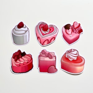 Pink Heart Mini Cakes Stickers