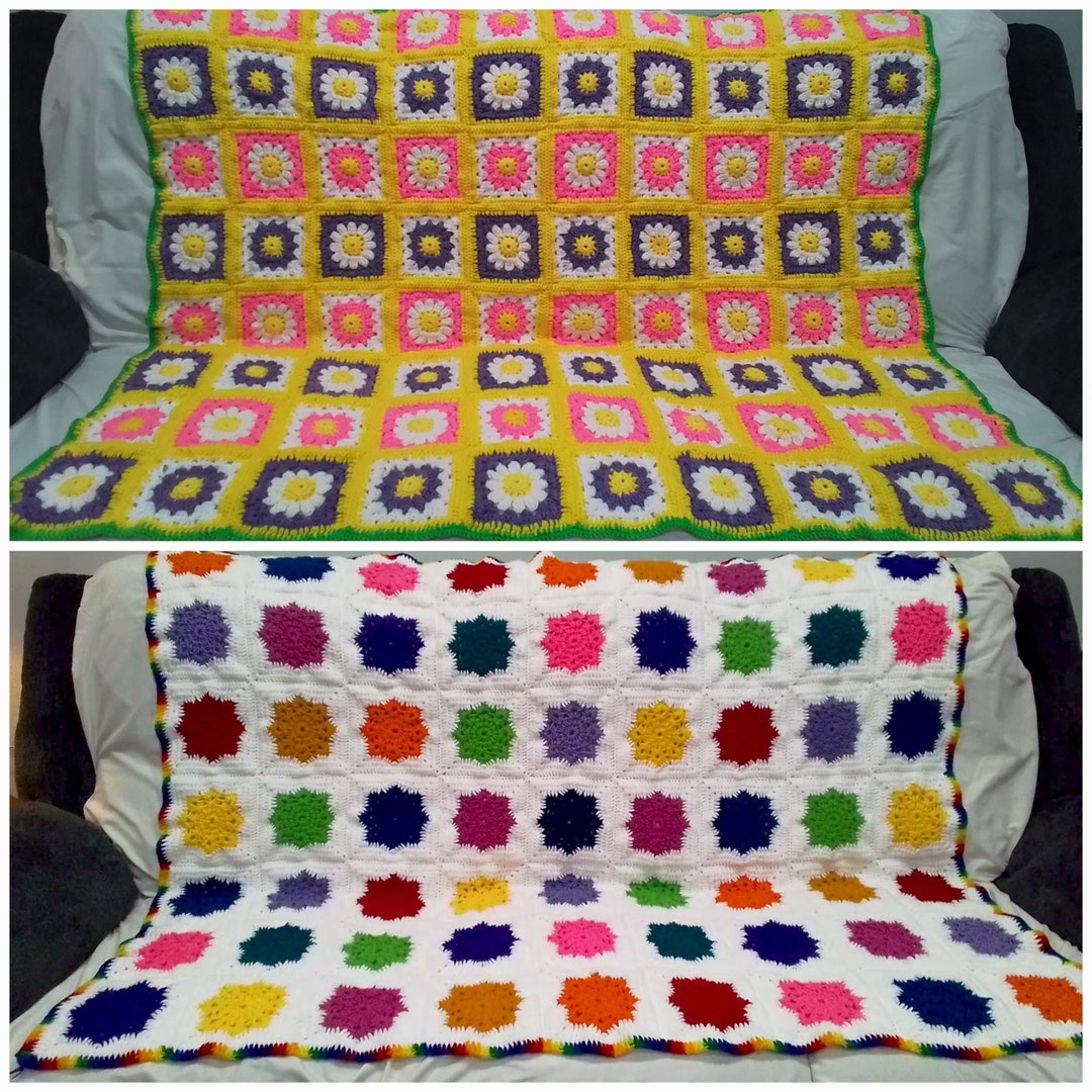 Handmade Crochet Blankets/ Throws Etsy