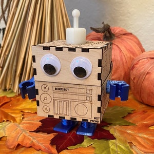 Boxie Bot! STEM based educational kit. Prepare/build this cute movable toy for greater dexterity, learning & problem-solving. Ages 5-13