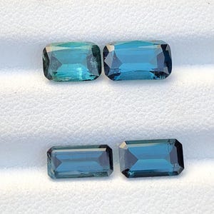 Lote de piedras facetadas de turmalina azul verdosa natural de 5 quilates originarias de Afganistán.
