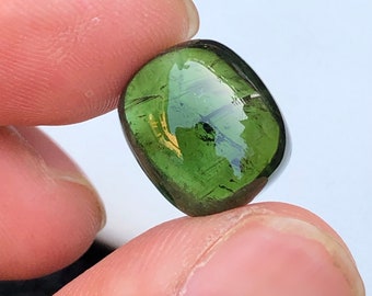 Natural green Tourmaline Cabochon originated from Afghanistan.