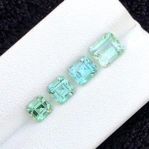 Lote de turmalina facetada de 4,35 quilates: piedras afganas de color verde claro y azul hielo