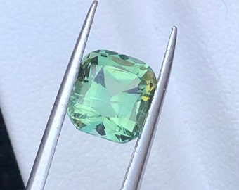 Natural green Tourmaline Faceted Stone originated from Afghanistan.