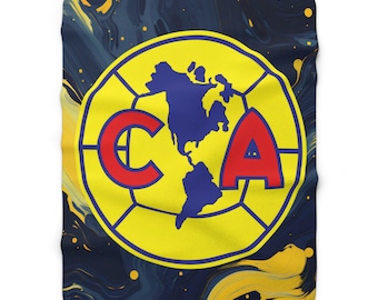Club América Futbol Deportivo Sherpa Fleece Blanket/ Cobija Mexicana Liga MX | Presente de Natal, Regalo para Navidad, Cobertor Leve