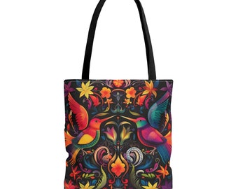 Otomi Vögel süße Einkaufstasche im mexikanischen Stil / Wochenendtasche / Wiederverwendbare Einkaufstasche