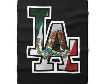 Los Angeles, L.A California, West Coast, California, Chicano Chicana Culture, Mexican Flag, Bandera Mexicana, Swap Meet Style Sherpa Blanket