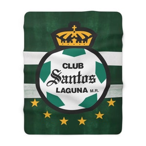 Santos Laguna Futbol Sherpa Fleece Blanket/Cobija Futbol Liga MX, Christmas Gift, Regalo para Navidad, Lightweight Blanket