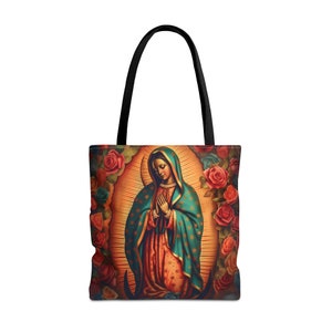 Virgen Reina De Guadalupe / Lady Jungfrau Maria Einkaufstasche im mexikanischen Stil / Wochenende / Wiederverwendbare Einkaufstasche / Bolsas Latein De Compras