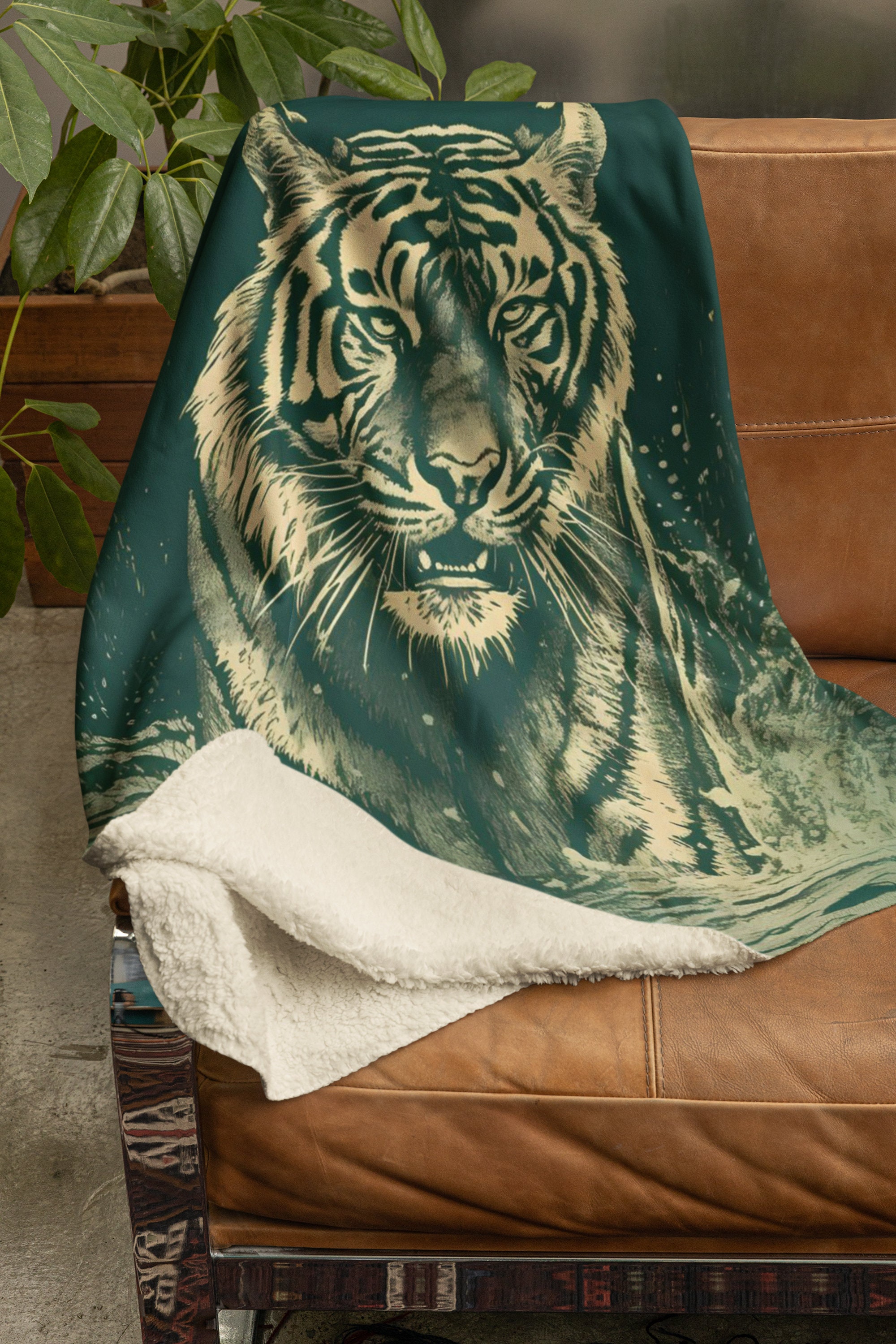 San Marcos Style Blanket cobija. 60 X 80 INCHES Vintage Mexican Tiger Print Animal Wildlife Blanket Lightweight Blanket Etsy