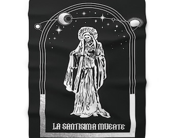 La Santa Muerte / La Santisima Muerte / La Niña Blanca / La Flaca / The Holy Death Mystical Sherpa Fleece Blanket