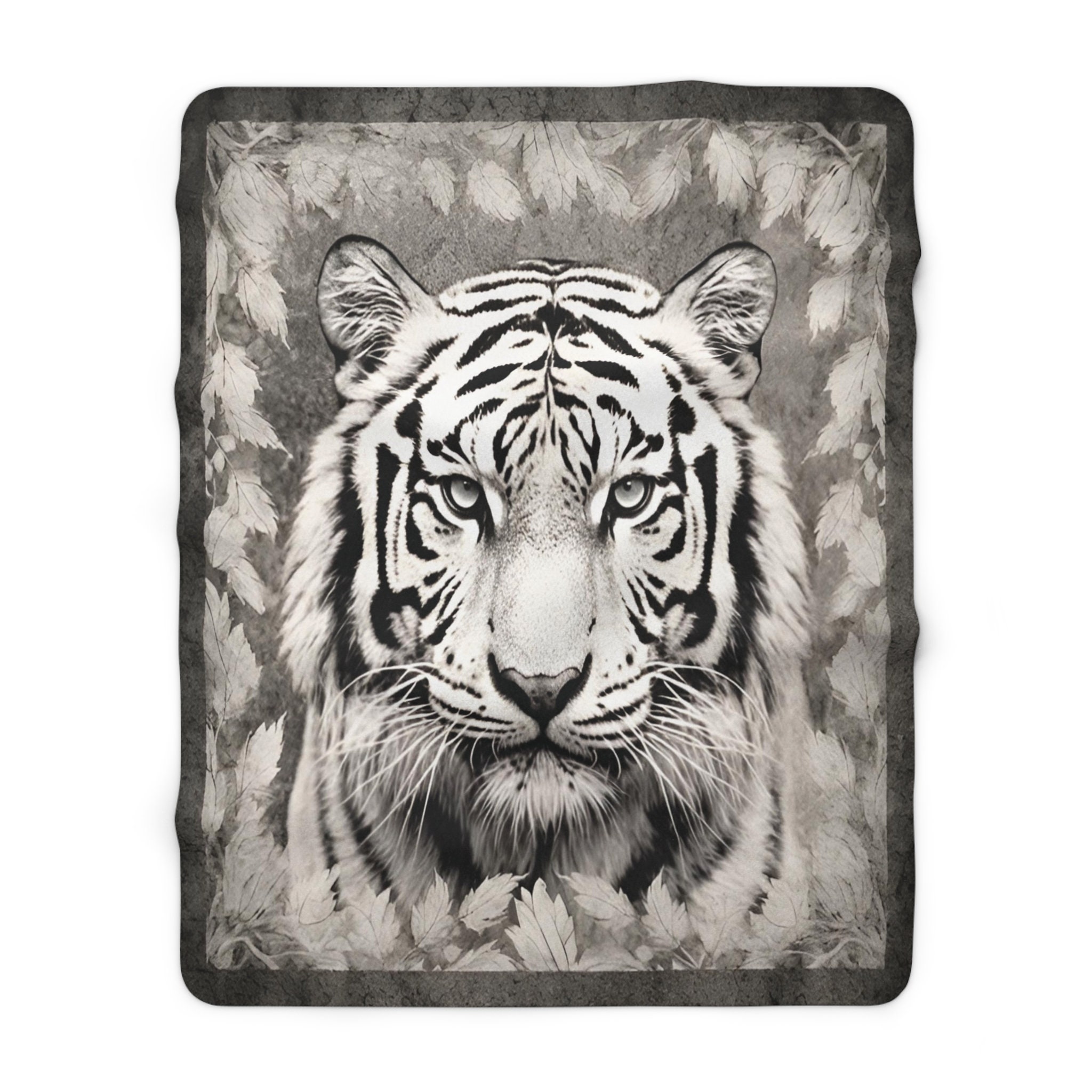 San Marcos Style Blanket cobija. 60 X 80 INCHES Vintage Mexican White Tiger Print Animal Wildlife Blanket Lightweight Blanket Etsy
