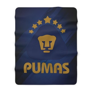 Pumas UNAM Futbol Sherpa Fleece Blanket/Cobija Futbol Liga MX, Christmas Gift, Regalo para Navidad, Lightweight Blanket