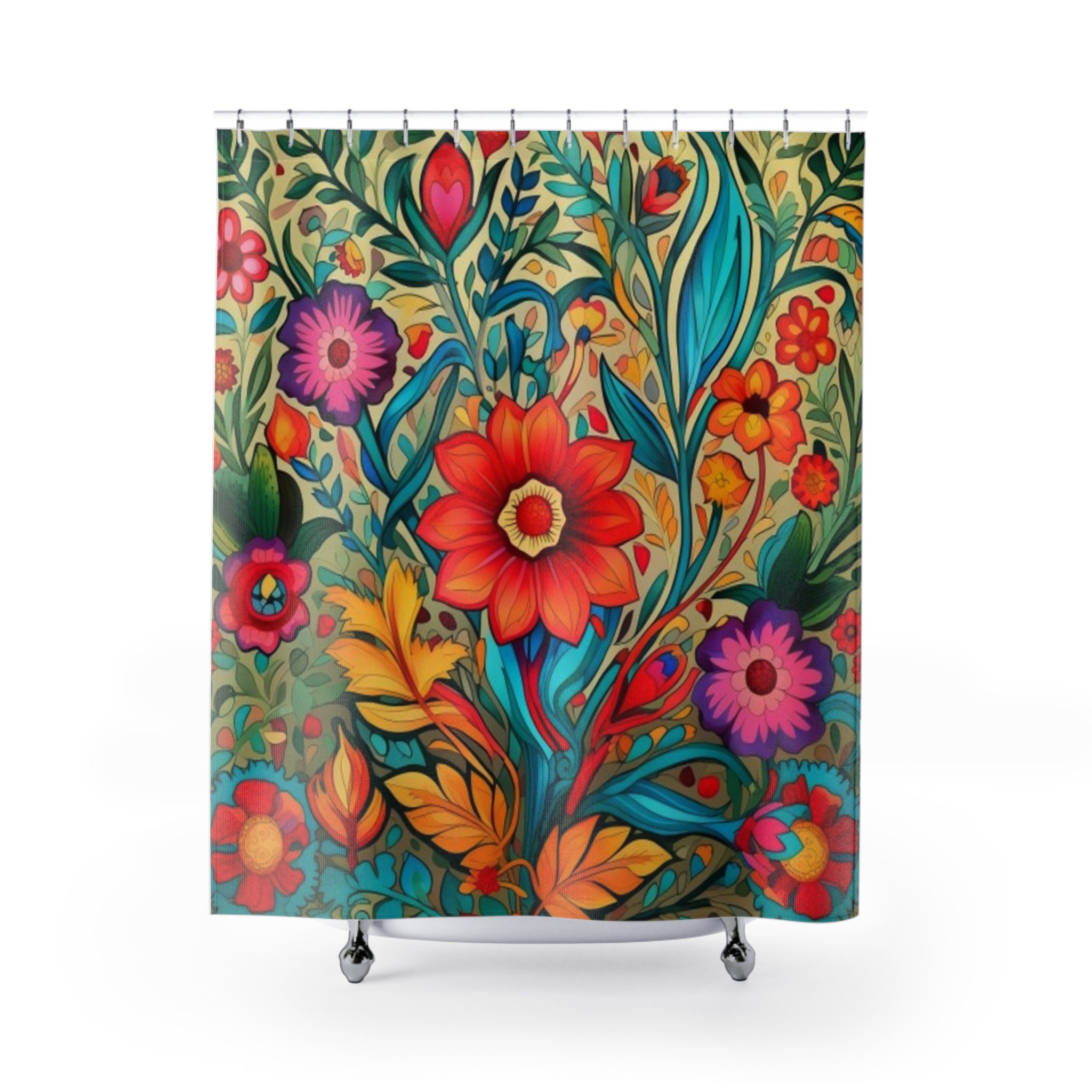 Mexican Folk Art Shower Curtains/ Cortinas Mexicanas De Baño/ Otomi