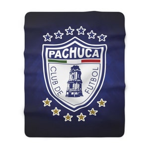 Club Pachuca Futbol Deportivo Sherpa Fleece Blanket/Cobija Futbol Liga MX, Christmas Gift, Regalo para Navidad, Lightweight Blanket