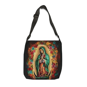 Virgen De Guadalupe / Jungfrau Maria / Virgencita / Nuestra Reina | Unsere Liebe Frau von Guadalupe Verstellbare Tragetasche
