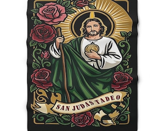 San Judas Tadeo, St. Jude The Apostle Mexican Blanket, Judas Thaddaeus, Catholic Gift, Saint Judas / Jude Religious Gift, Cobija Mexicana