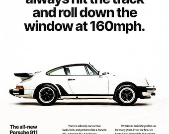 ポルシェ 911 ターボ 930 エアコン トラック 160MPH ポスター 8インチ