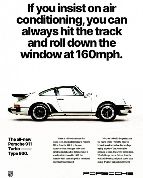 ポルシェ 911 ターボ 930 エアコン トラック 160MPH ポスター 8インチ