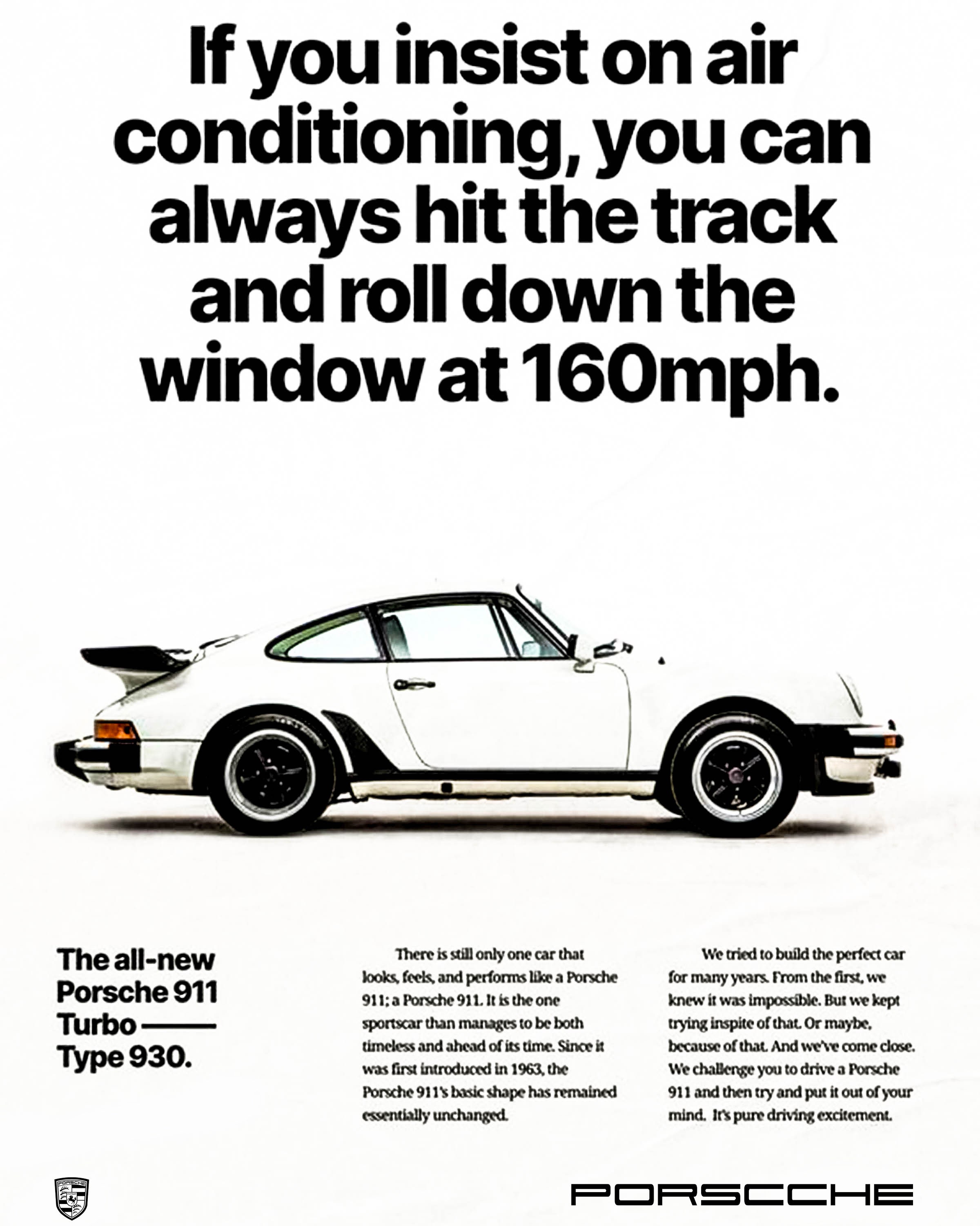 ポルシェ 911 ターボ 930 エアコン トラック 160MPH ポスター 8インチ