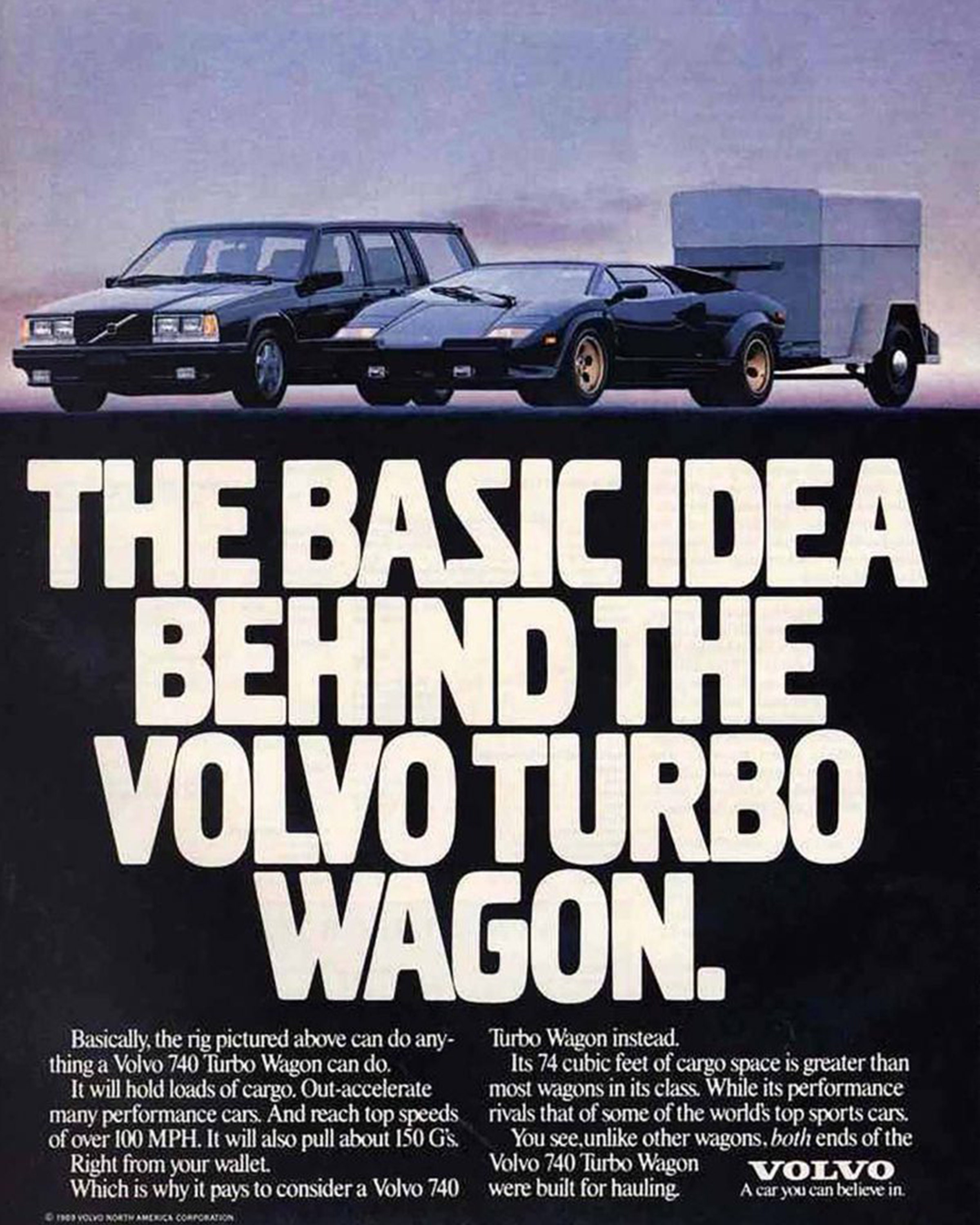 ドラパルト　ポスター Lamborghini Countach Volvo Wagon RADAR GUN Porsche 944 Lotus 8x10