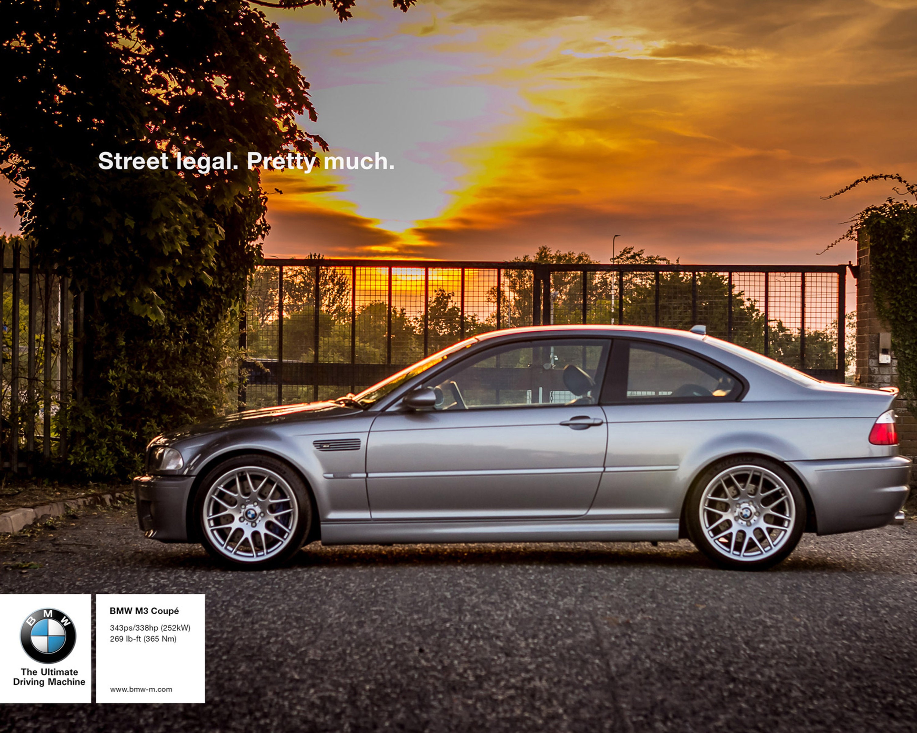 BMW E46 M3 CSL Street Legal Pretty Much 8x10 Poster Print Sports