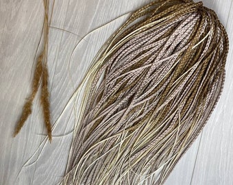 Viking dread extension, Blond braids and dreads, Synthetic dreadlocks set, DE/SE dreads SET, crochet dreadlocks, double ended dreads, 27 In