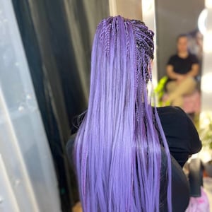 Purple  dreadlocks with loose ends, Soft double ended dreads, Long  purple loose ends imitating natural hair, Natural look dreads set
