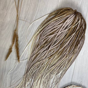 Viking dread extension, Blond braids and dreads, Synthetic dreadlocks set, DE/SE dreads SET, crochet dreadlocks, double ended dreads, 27 In