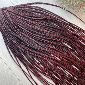 Handmade Burgundy Ombre Braids: DE Synthetic Boho Hair Extensions