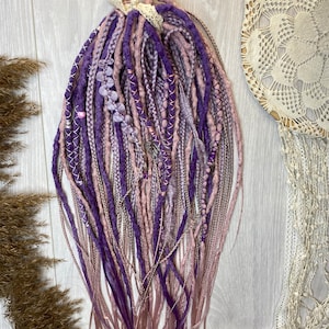 Synthetic pink and purple dreadlocks | Handmade dreads | Double and Single ended dreads| DE and SE | Hair extensions | Natural look locs