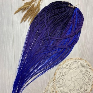 Purple and blue ombre braids & smooth dreads, Handmade DE braid set, Fantasy festival hair extensions, Protective boho hairstyle, Afro hair
