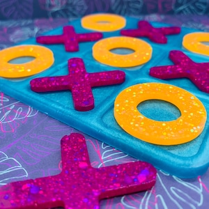 Custom tic tac toe, resin game, tic tac toe board, custom game, handmade game, customized tic tac toe, personalized tic tac toe